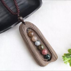 Vintage Sandalwood Natural Stone Pendant